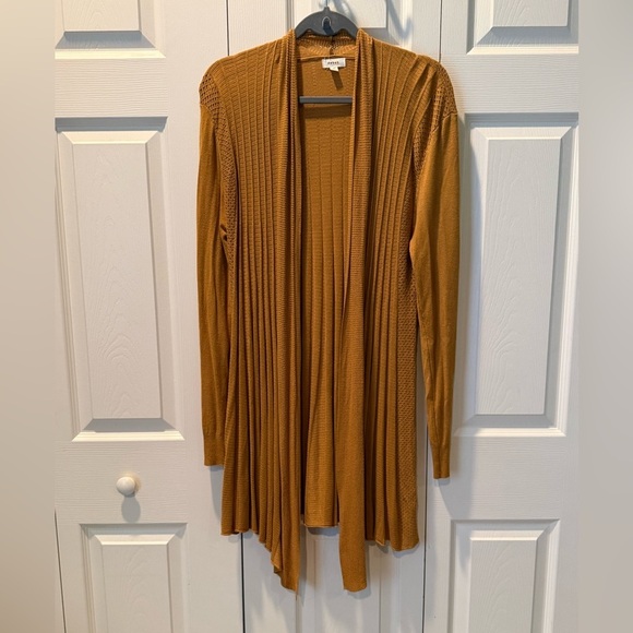 debut Sweaters - # Debut 3X Women's Mustard Open Front Cardigan